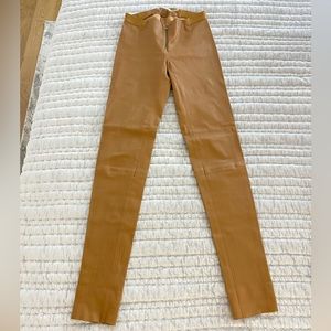 Alice and Olivia Front-Zip Leather Leggings SIZE 0
